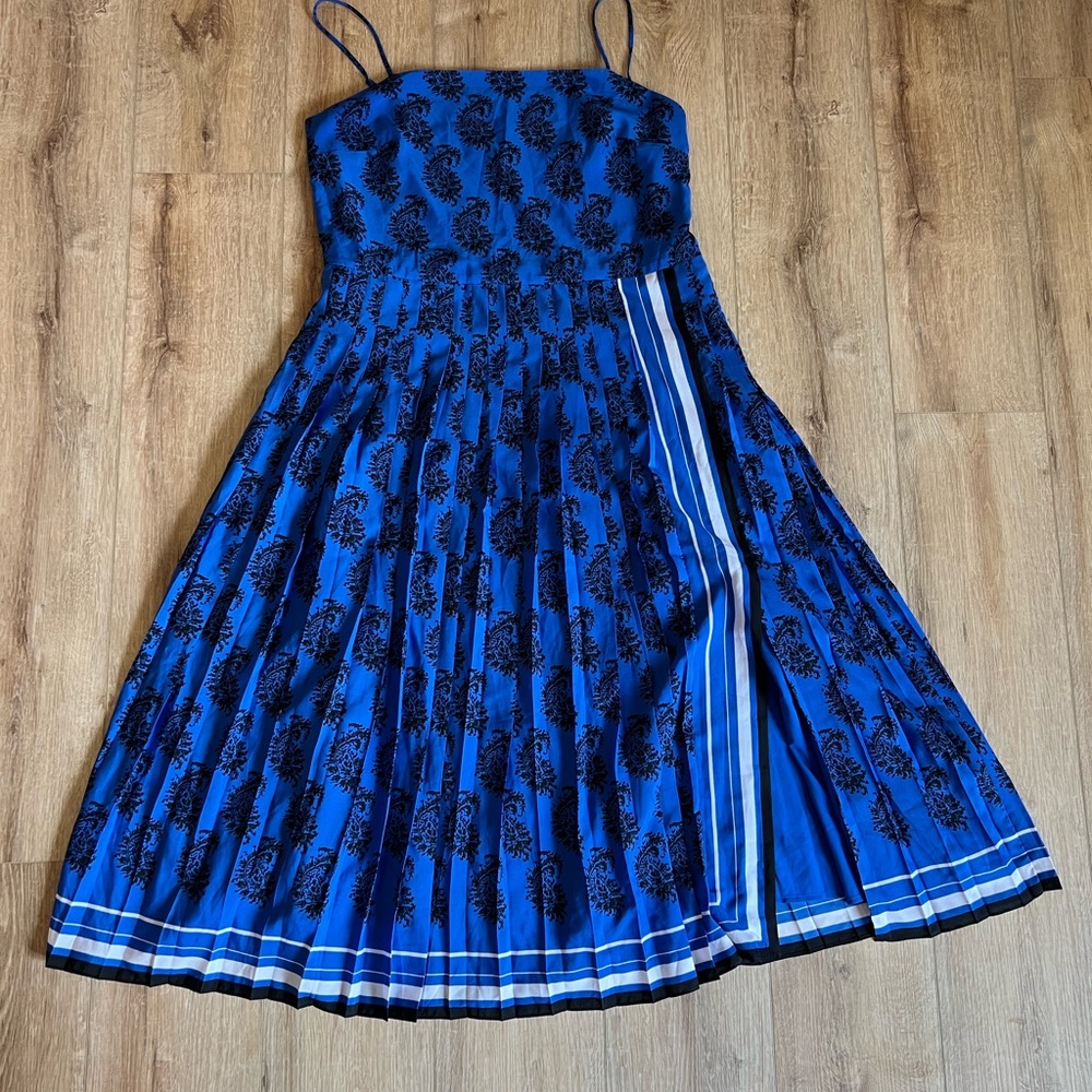 Banana Republic Royal Blue Dress with Black Floral Design